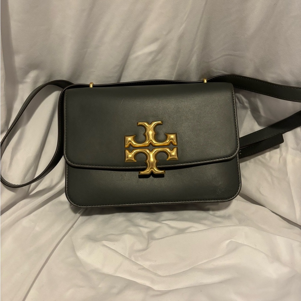 Tory Burch Olive Green Leather Crossbody Bag